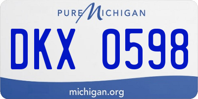 MI license plate DKX0598
