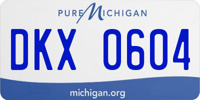 MI license plate DKX0604