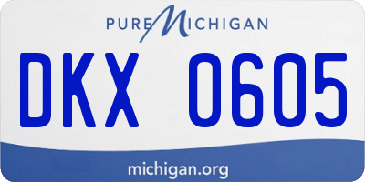 MI license plate DKX0605