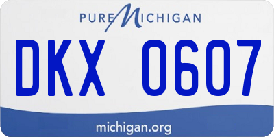 MI license plate DKX0607