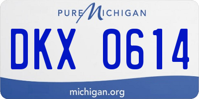 MI license plate DKX0614