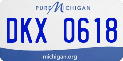 MI license plate DKX0618