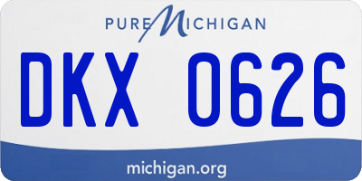 MI license plate DKX0626