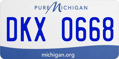 MI license plate DKX0668