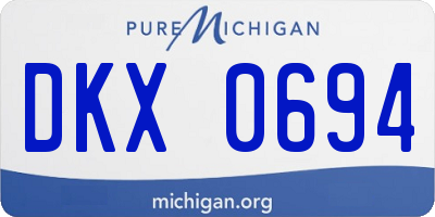 MI license plate DKX0694