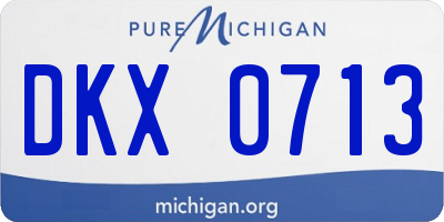 MI license plate DKX0713