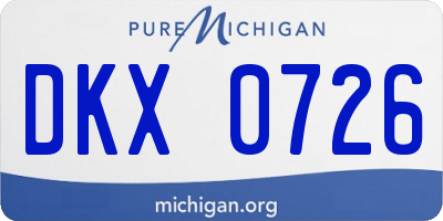 MI license plate DKX0726