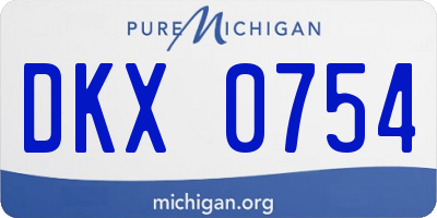 MI license plate DKX0754