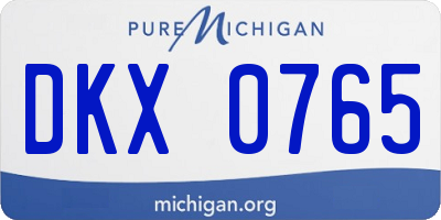 MI license plate DKX0765