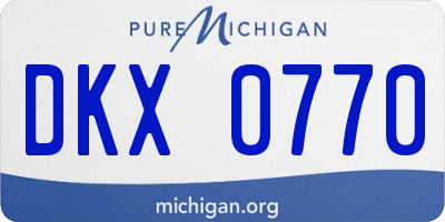 MI license plate DKX0770