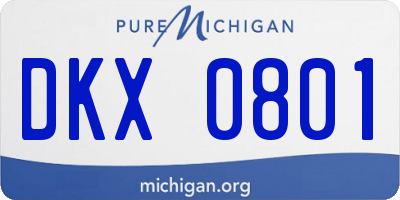 MI license plate DKX0801