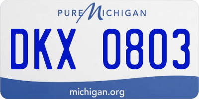 MI license plate DKX0803