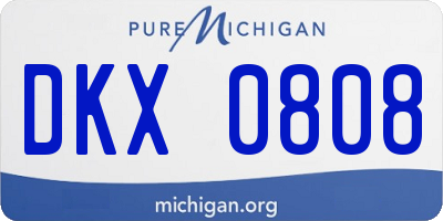 MI license plate DKX0808
