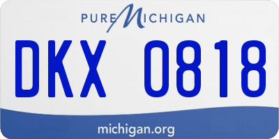 MI license plate DKX0818