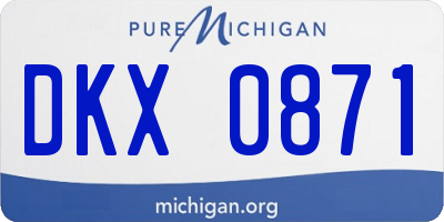 MI license plate DKX0871