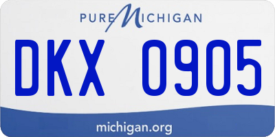 MI license plate DKX0905