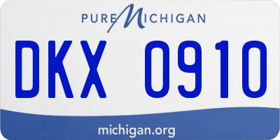 MI license plate DKX0910