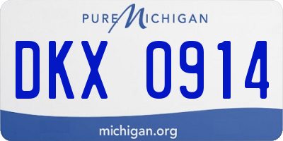 MI license plate DKX0914