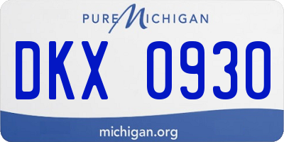 MI license plate DKX0930