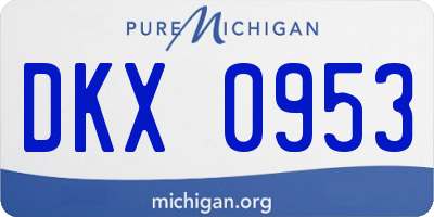 MI license plate DKX0953