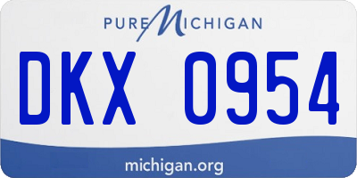 MI license plate DKX0954