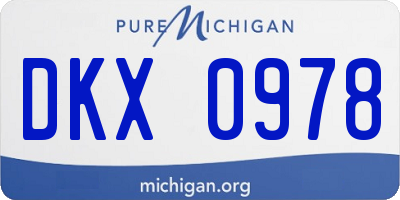 MI license plate DKX0978