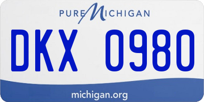 MI license plate DKX0980