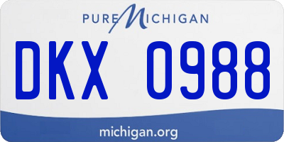 MI license plate DKX0988