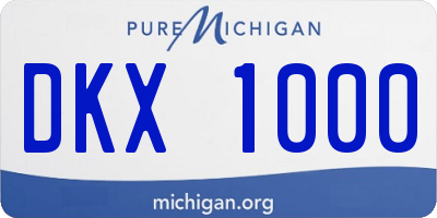 MI license plate DKX1000
