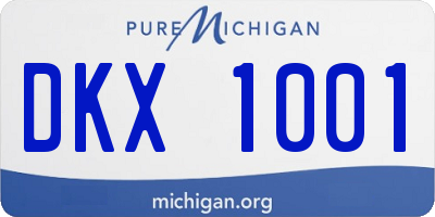 MI license plate DKX1001