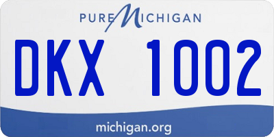 MI license plate DKX1002
