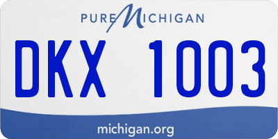 MI license plate DKX1003