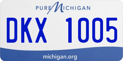 MI license plate DKX1005