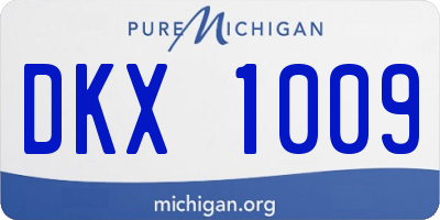 MI license plate DKX1009