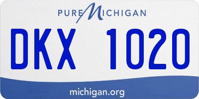 MI license plate DKX1020