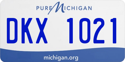 MI license plate DKX1021