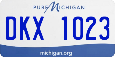 MI license plate DKX1023