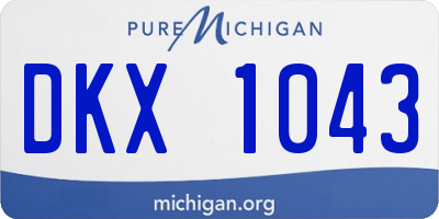 MI license plate DKX1043