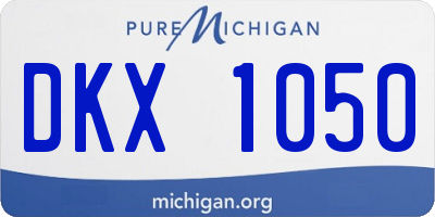 MI license plate DKX1050