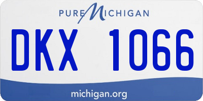 MI license plate DKX1066