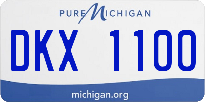MI license plate DKX1100