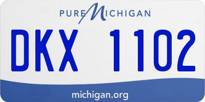 MI license plate DKX1102