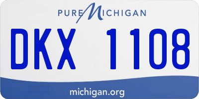 MI license plate DKX1108