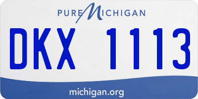 MI license plate DKX1113
