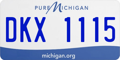 MI license plate DKX1115
