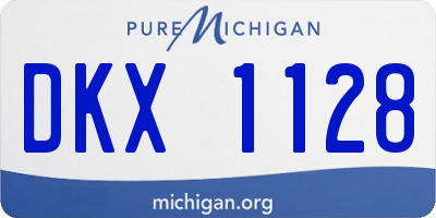 MI license plate DKX1128