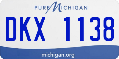 MI license plate DKX1138