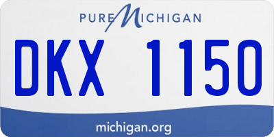 MI license plate DKX1150