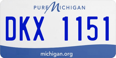 MI license plate DKX1151