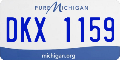 MI license plate DKX1159